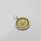 George V Sterling Silver Mounted Threepence Coin Charm Pendant Antique 1934