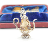 Sterling Silver & Citrine Paste Water Jug Charm Vintage c1970