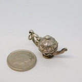 Sterling Silver Opening Teapot Charm Pendant Vintage c1970