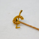 Victorian 15ct Yellow Gold Lucky Horseshoe Stick Pin Antique c1890s