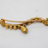 Georgian 9ct Gold Closed Back Garnet Wave Brooch Antique c1800s