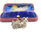 Sterling Silver Victorian Motor Car Charm Pendant Vintage c1970