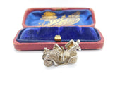Sterling Silver Victorian Motor Car Charm Pendant Vintage c1970