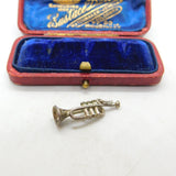 Sterling Silver Miniature Trumpet Charm Pendant Vintage c1970