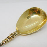 Victorian Sterling Silver Gilt Apostle Tea Caddy Spoon Antique 1868 London