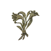 Sterling Silver Art Deco Marcasite Floral Spray Brooch Pin Antique c1930