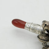 George III Sterling Silver Red Agate Baby Rattle & Teether Antique c1780s