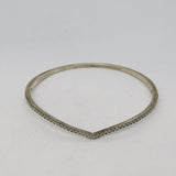 PANDORA Sterling Silver & Paste Set Wishbone Bangle Bracelet Vintage