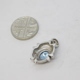 Sterling Silver Topaz & Spinel Drop Charm Pendant Vintage c1970