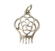 Sterling Silver Hairbrush Comb Charm Pendant Vintage c1970s