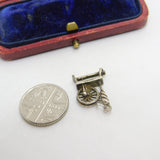 Sterling Silver Spinning Wheel Charm Pendant Vintage c1970