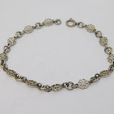 Sterling Silver Floral Pattern Dress Bracelet Vintage c1970