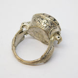 20th Century White Metal Carnelian Agate Centurion Signet Ring Antique c1920
