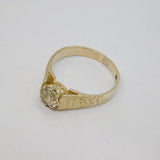 Sterling Silver Paste Solitaire Textured Engagement Ring Vintage c1950 Size O