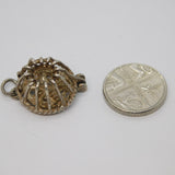 Sterling Silver Lobster Pot Charm Pendant Vintage c1970