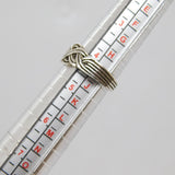 Sterling Silver Celtic Knot Style Open Back Ring Vintage c1970 Size I 1/2
