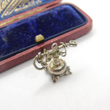 Sterling Silver Traditional Telephone Charm Pendant Vintage c1970