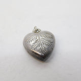 Sterling Silver Puffy Heart Charm Pendant Vintage c1970
