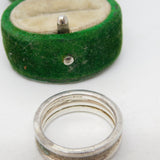 Sterling Silver Textured Pattern Dress Ring Vintage c1970 Size P UK