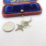Sterling Silver Filigree Abstract Charm Pendant Vintage c1970