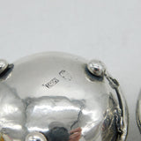 19th Century Chinese Sterling Silver Lizard & Spider Salt Cellars Antique