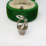 Sterling Silver Champagne Ice Bucket Charm Pendant Vintage c1970