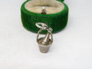 Sterling Silver Champagne Ice Bucket Charm Pendant Vintage c1970