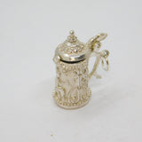 Sterling Silver Opening Beer Stein Form Charm Pendant Vintage c1970s
