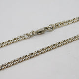 Sterling Silver Double Curb Link Chain Necklace Vintage c1970s 24" Length
