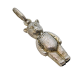 Sterling Silver Teddy Bear Baby Rattle Pendant Vintage 1968 Birmingham