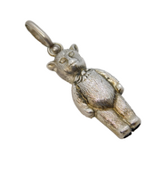 Sterling Silver Teddy Bear Baby Rattle Pendant Vintage 1968 Birmingham