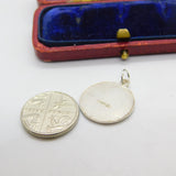 Sterling Silver Circular St Christopher Charm Pendant Vintage c1970