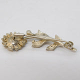 Scandinavian .830 Silver & Paste Set Floral Brooch Pin Antique c1930 Art Deco