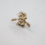 Sterling Silver Cartoon Dustbin Charm Pendant Vintage c1970