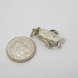 Sterling Silver Wise Owl Teacher Articulated Charm Pendant Vintage c1970