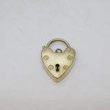 Sterling Silver Heart Lock Clasp Charm Pendant Contemporary c1990