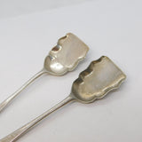 George III Pair of Sterling Silver Salt Shovel Spoon Antique c1760 London