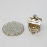 Sterling Silver Cat in the Well Opening Charm Pendant Vintage c1970