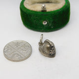Sterling Silver Police Helmet Charm Pendant Vintage c1970