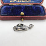 Sterling Silver Flip Flop Sandals Holiday Charm Pendant Vintage c1970