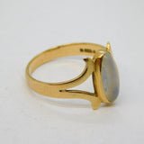 9ct Yellow Gold & Cabochon Moonstone Dress Ring Vintage 1972 London
