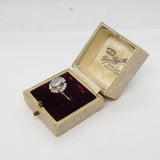 Platinum, Moonstone & 0.75ct Diamond Floral Cluster Ring Vintage Birmingham