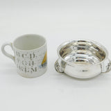Art Deco Sterling Silver Crescent Man in the Moon Christening Bowl Antique