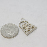 Sterling Silver Ornate Handbag Charm Pendant Vintage c1970