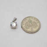 Sterling Silver CZ Solitaire Drop Pendant Vintage c1970