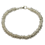 Studio Jewellery Sterling Silver Textured Link Bracelet Vintage c1970s