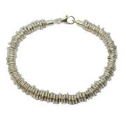 Studio Jewellery Sterling Silver Textured Link Bracelet Vintage c1970s