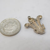 Sterling Silver Prince of Wales Feathers Charm Pendant Vintage c1970s