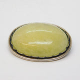 South African Studio Sterling Silver Lemon Jade Brooch Pin Vintage c1960s
