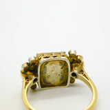 18th Century 18ct Gold, Green Paste, Ruby Mourning Ring Antique c1790